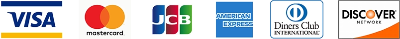 ビザカード、マスターカード、JCBカード、アメリカンエクスプレス、ダイナーズクラブ、ディスカバーのアイコン画像